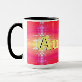 Caneca Coral Cor-de-rosa amarelo e um toque de vermelho