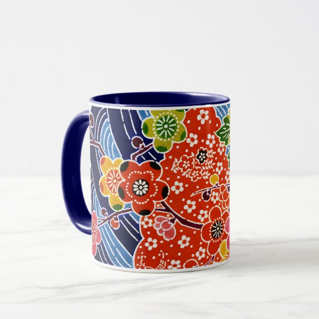 Caneca Corante Japonês Okinawan (Bingata) (Frente Esquerda)
