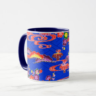 Caneca Corante Japonês Okinawan (Bingata)
