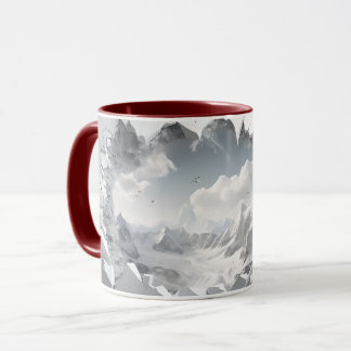 Caneca Cordilheiras e Nuvens Café Cerâmico Cortado