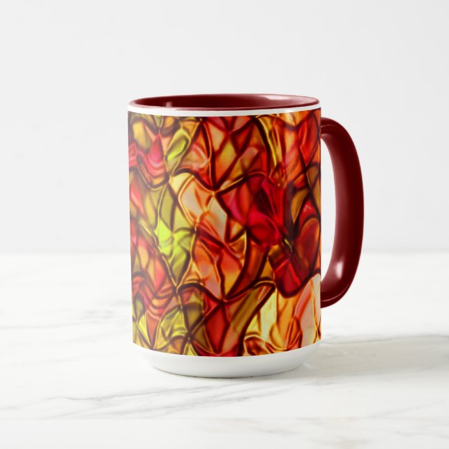 Caneca Cordões cruzados escondidos sob um tecido vermelho (Frente Esquerda)