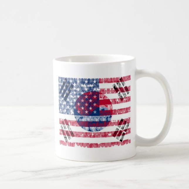 Caneca Coreano-Americana da bandeira (Direita)