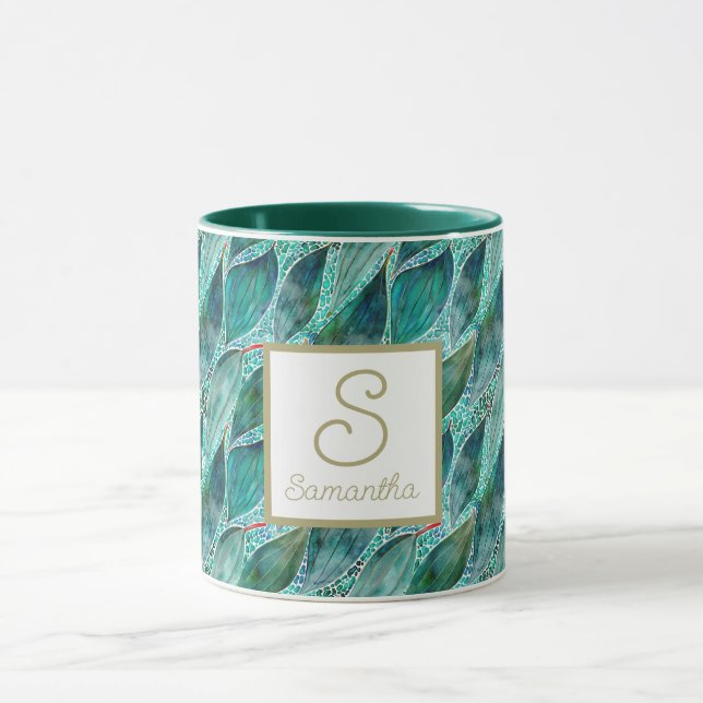 Caneca Cores Aquáticas Personalizadas - Eucalyptus Blue R (Centro)