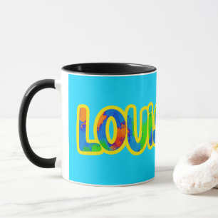 Caneca Cores da Louisiana de Mardi Gras e Comida Apimenta