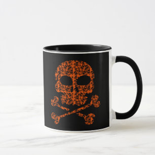 Caneca Cores de Halloween! Cascas laranja e pretas