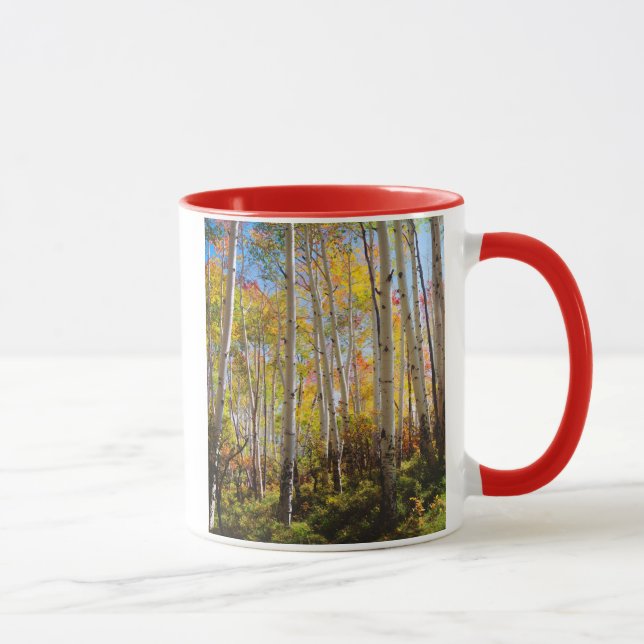 Caneca Cores de outono das árvores Aspen 5 (Direita)