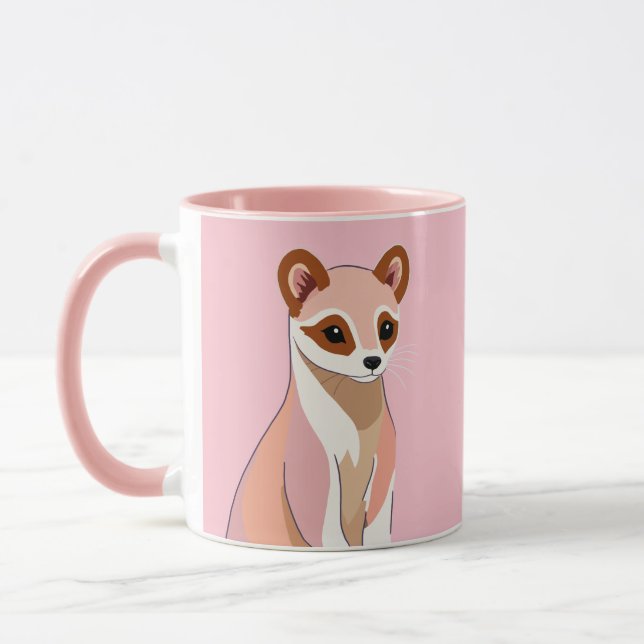 Caneca Cores de Pastel Ferret Curiosos (Esquerda)