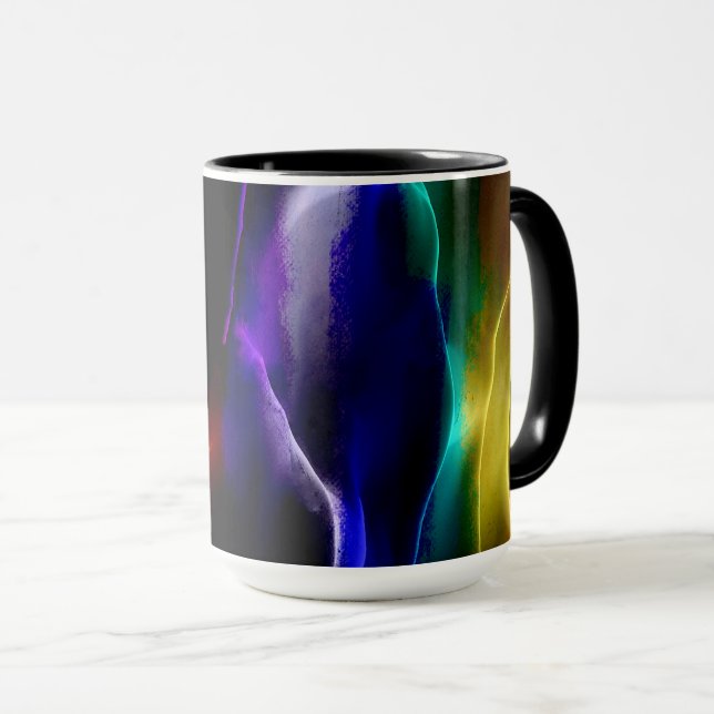 Caneca Cores de Pintura Abstrata #89 (Frente Esquerda)