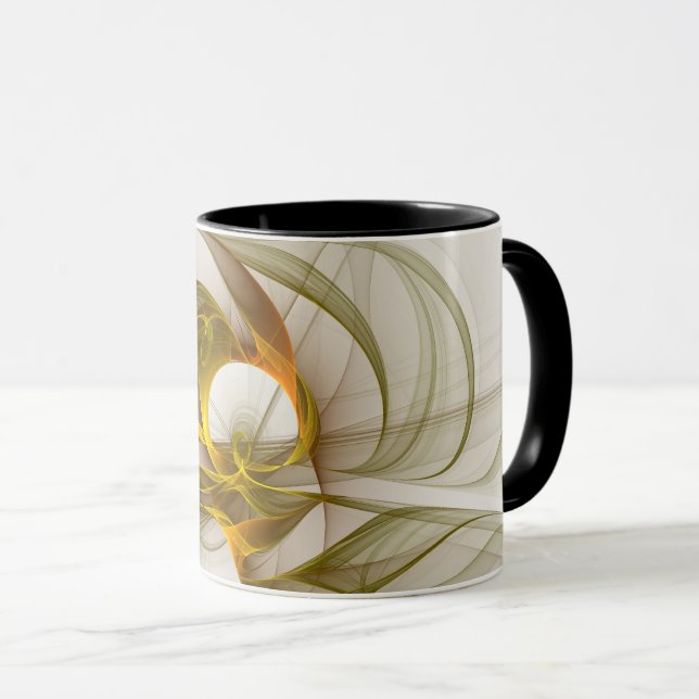 Caneca Cores Modernas Abstratas de Metal Precioso Fractal (Frente Esquerda)