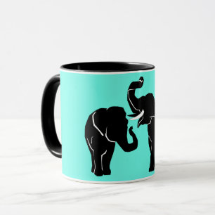 Caneca Cores Personalizadas de Casal Elefante