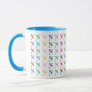 Caneca Cores Vibrantes Monograma Personalizado ou Idade p
