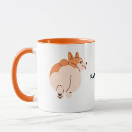 Caneca Corgi Cute com nome editável
