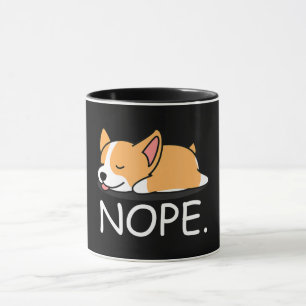 Caneca Corgi Gift Nope Lazy Corgi Dog - Não Hoje