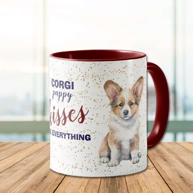 Caneca Corgi Puppy Kisses Corrigir Tudo (Criador carregado)