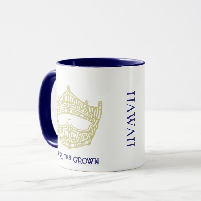 Caneca Coroa Americana Nome Personalizado Mug (Frente Esquerda)