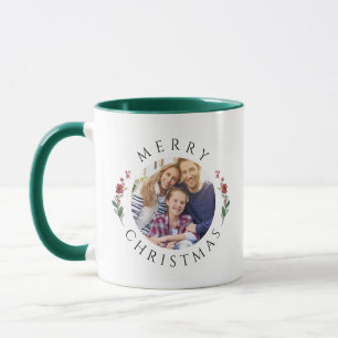 Caneca Coroa Botânica Moderna Foto Natal