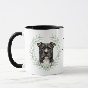 Caneca Coroa de Eucalipto AmStaff Cão Monograma