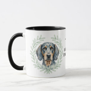 Caneca Coroa de Eucalipto Bluetick Coonhound Monograma