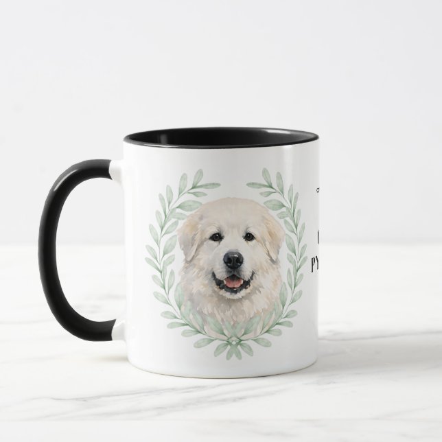 Caneca Coroa de Eucalipto Cachorro Grandes Pirenéus Monog (Esquerda)