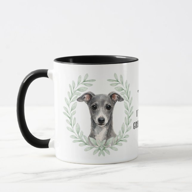 Caneca Coroa de Eucalipto Galgo Italiano Monograma (Esquerda)
