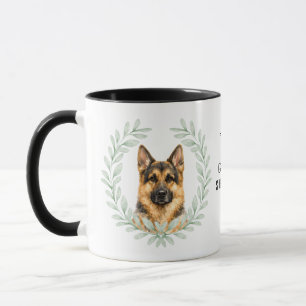 Caneca Coroa de Eucalipto Pastor Alemão Monograma