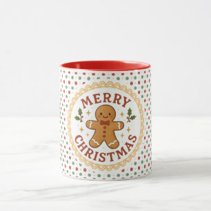 Caneca Coroa de Natal com homem de gengibre