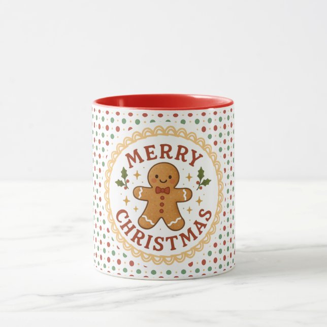 Caneca Coroa de Natal com homem de gengibre (Centro)