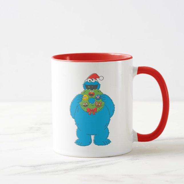 Caneca Coroa de Natal do Monstro de Biscoito Vintage (Direita)