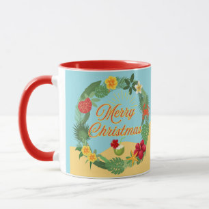 Caneca Coroa de Natal Tropical