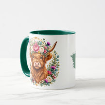 Coroa Floral de Vaca das Terras Altas Botânica Esc