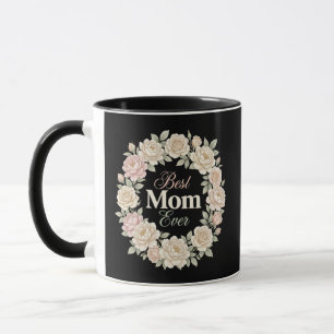 Caneca Coroa Floral Elegante Melhor Mãe do Mundo