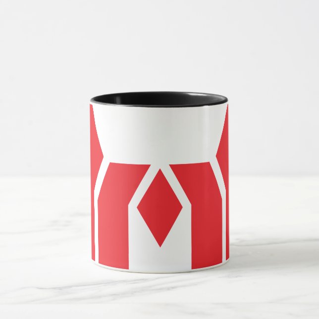 Caneca Coroa Geométrica Vermelha Letra M (Centro)