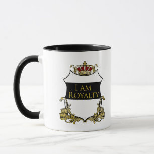 Caneca Coroa Real de Luxo Crest Dourado Escudo Negrito Ré