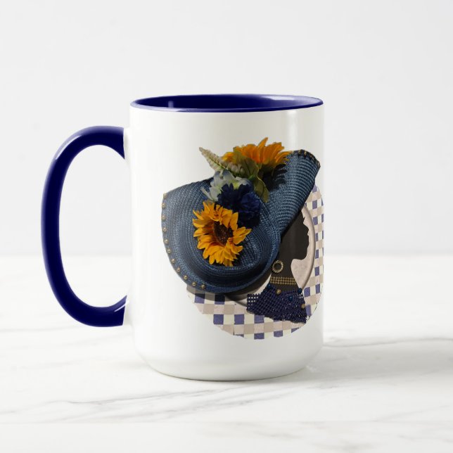 CANECA COROAS ELEGANTES - GIRASSOL AZUL (Esquerda)