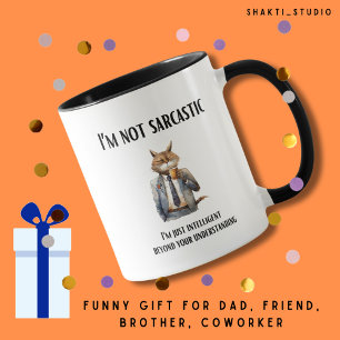 Caneca Corpo de gato para o aniversário do amigo sarcasmo