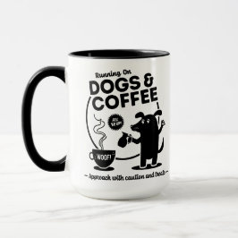 Caneca Correndo com Cachorros e Café 15 oz. Combo