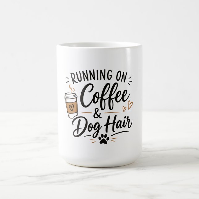 Caneca Correndo em Café e Pelo de Cachorro (Centro)