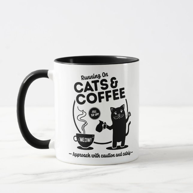 Caneca Correndo em Cats e Café 11 oz. Combo (Esquerda)