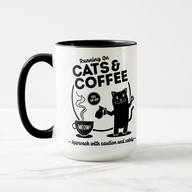 Caneca Correndo em Cats e Café 15 oz. Combo