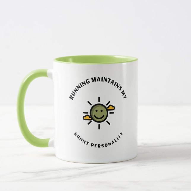 Caneca Correr mantém a minha personalidade alegre (Esquerda)