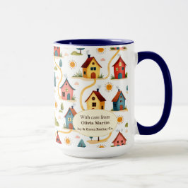 Caneca Corretor de Imóveis Casas Coloridas do Bairro