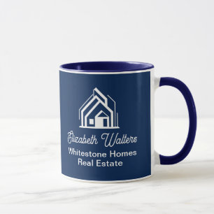 Caneca Corretor Personalizado da Empresa Imobiliária Azul
