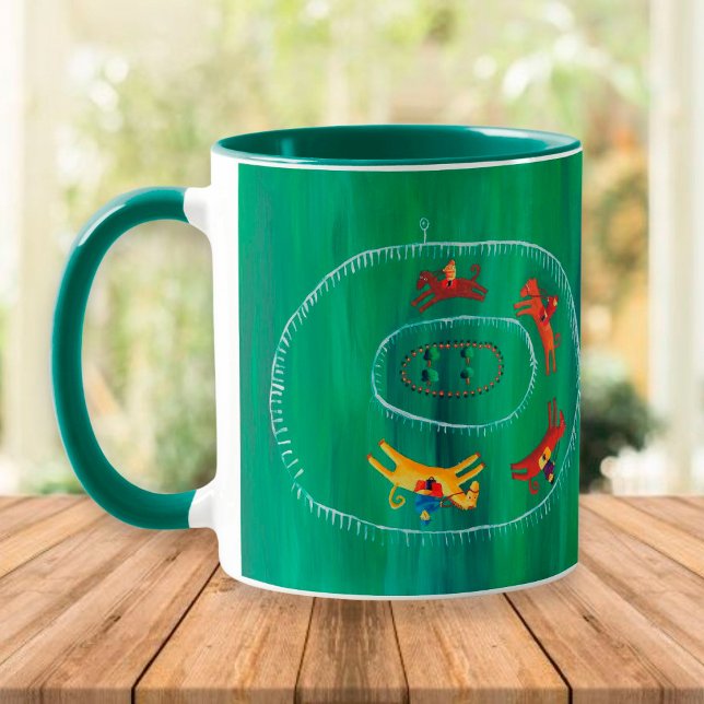 Caneca Corrida de Cavalos Moderna  (Criador carregado)