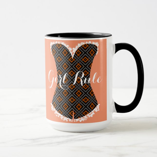 Caneca Corset Geométrico 15 oz Ringer Mug (Direita)