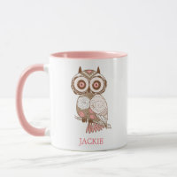Coruja Branca Branca Personalizada