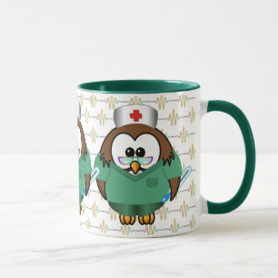 Caneca coruja da enfermeira