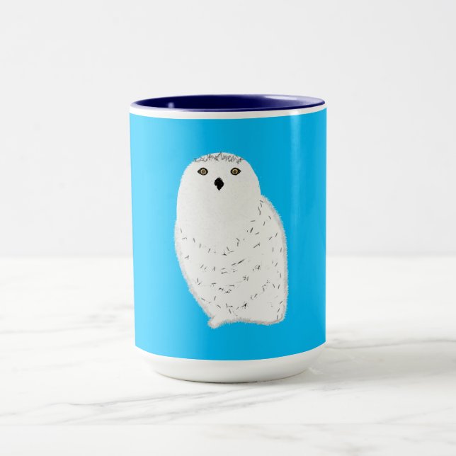 Caneca Coruja da neve com glamour moderno (Centro)