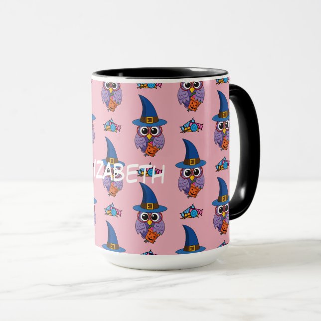 Caneca Coruja do Assistente de Cartoons - Padrão | Adicio (Frente Esquerda)
