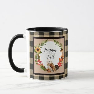 Caneca Coruja e natureza com texto personalizável 