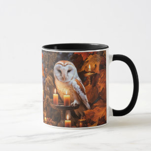 Caneca Coruja e Velas Samhain Halloween